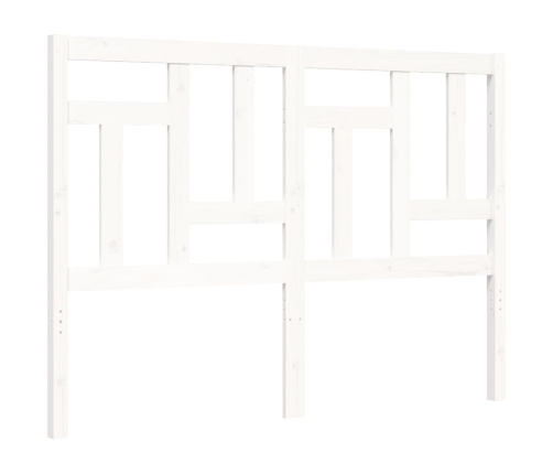 Estructura de cama con cabecero madera maciza blanco 140x200 cm