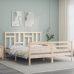 Estructura de cama con cabecero madera maciza 160x200 cm