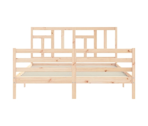 Estructura de cama con cabecero madera maciza 160x200 cm