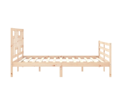 Estructura de cama con cabecero madera maciza 160x200 cm