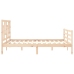 Estructura de cama con cabecero madera maciza 160x200 cm