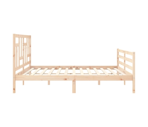 Estructura de cama de matrimonio con cabecero madera maciza