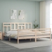 Estructura de cama con cabecero madera maciza 200x200 cm