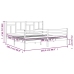 Estructura de cama con cabecero madera maciza 200x200 cm