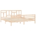 Estructura de cama con cabecero madera maciza 200x200 cm