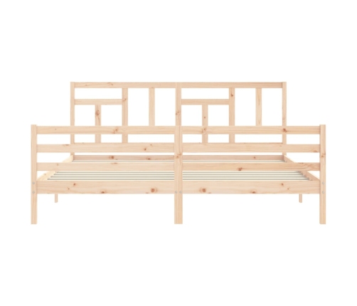 Estructura de cama con cabecero madera maciza 200x200 cm