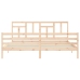 Estructura de cama con cabecero madera maciza 200x200 cm