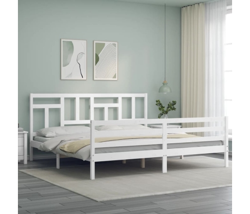 vidaXL Estructura de cama con cabecero madera maciza blanco 200x200 cm