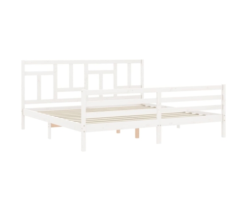 vidaXL Estructura de cama con cabecero madera maciza blanco 200x200 cm