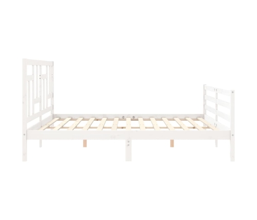 vidaXL Estructura de cama con cabecero madera maciza blanco 200x200 cm