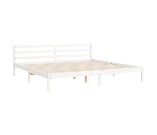 vidaXL Estructura de cama con cabecero madera maciza blanco 200x200 cm