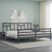 Estructura de cama con cabecero madera maciza gris 200x200 cm