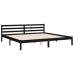 Estructura de cama con cabecero madera maciza negro 200x200 cm