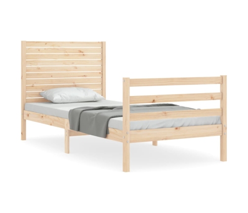 Estructura de cama con cabecero madera maciza