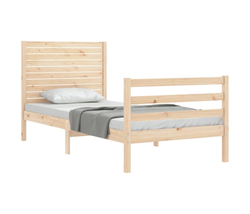 Estructura de cama con cabecero madera maciza