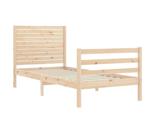 Estructura de cama con cabecero madera maciza