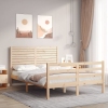 Estructura de cama con cabecero madera maciza 120x200 cm