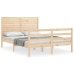 Estructura de cama con cabecero madera maciza 140x200 cm