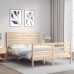 Estructura de cama con cabecero madera maciza 140x200 cm