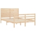 Estructura de cama con cabecero madera maciza 140x200 cm
