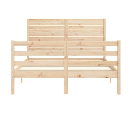 Estructura de cama con cabecero madera maciza 140x200 cm