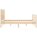 Estructura de cama con cabecero madera maciza 140x200 cm