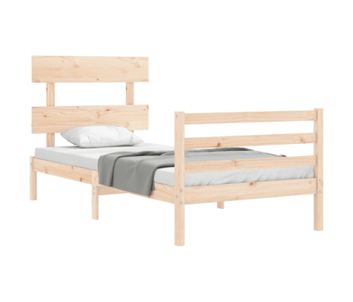 Estructura de cama con cabecero madera maciza