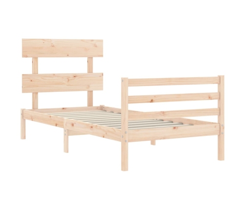 Estructura de cama con cabecero madera maciza