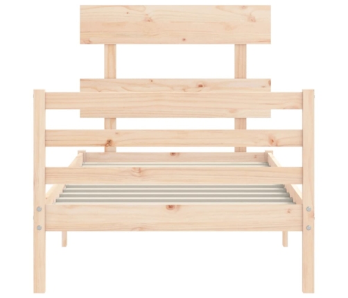 Estructura de cama con cabecero madera maciza