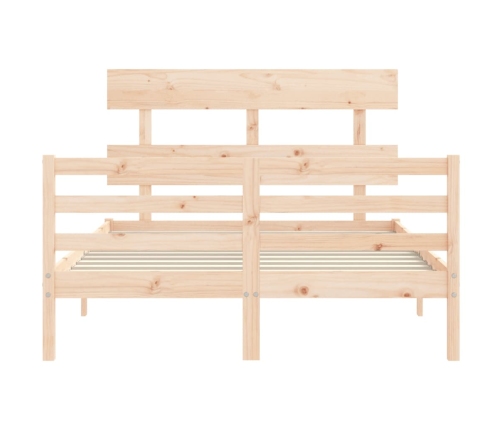 Estructura de cama de matrimonio con cabecero madera maciza
