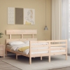 Estructura de cama con cabecero madera maciza 140x190 cm