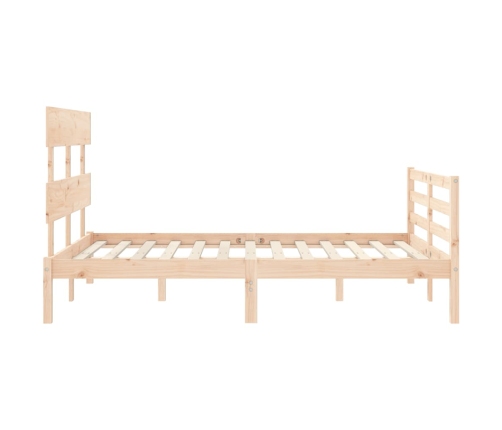 Estructura de cama con cabecero madera maciza 120x200 cm