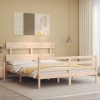 Estructura de cama de matrimonio con cabecero madera maciza