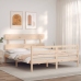 Estructura de cama con cabecero madera maciza 160x200 cm