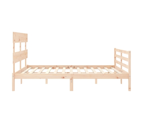 Estructura de cama con cabecero madera maciza 160x200 cm