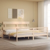 Estructura de cama con cabecero madera maciza 200x200 cm