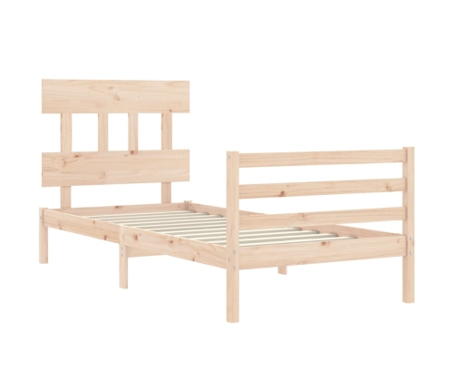 Estructura de cama con cabecero madera maciza