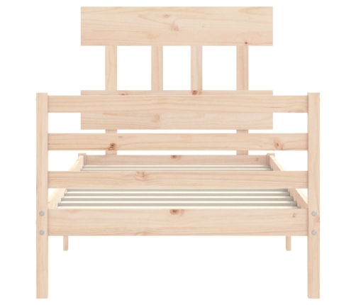 Estructura de cama con cabecero madera maciza