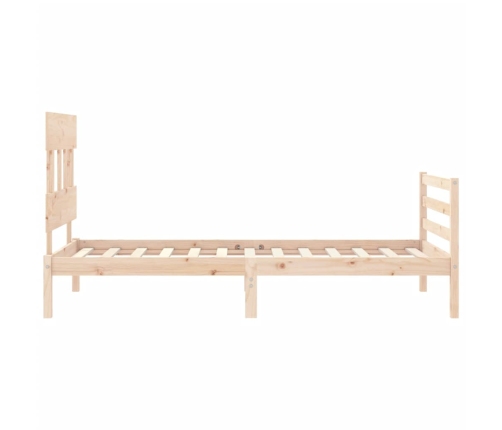 Estructura de cama con cabecero madera maciza