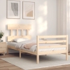 Estructura de cama con cabecero madera maciza