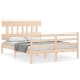 Estructura de cama con cabecero madera maciza 140x190 cm