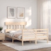 Estructura de cama con cabecero madera maciza 140x190 cm