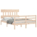 Estructura de cama con cabecero madera maciza 140x190 cm