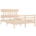 Estructura de cama con cabecero madera maciza 140x190 cm