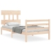 Estructura de cama con cabecero madera maciza 90x200 cm