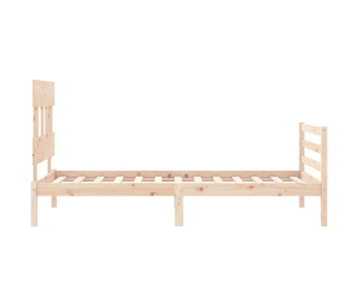 Estructura de cama con cabecero madera maciza 90x200 cm