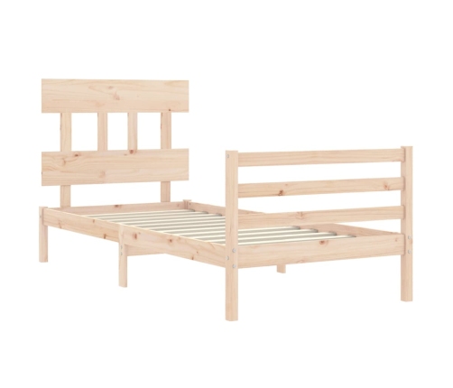 Estructura de cama con cabecero madera maciza 100x200 cm