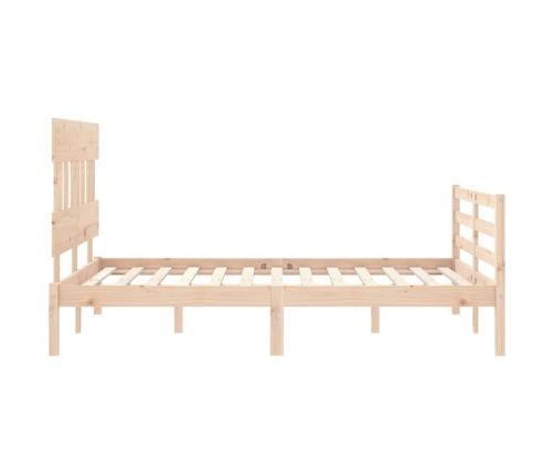 Estructura de cama con cabecero madera maciza 120x200 cm