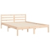 Estructura de cama con cabecero madera maciza 120x200 cm