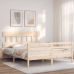 Estructura de cama con cabecero madera maciza 160x200 cm